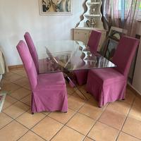 4 sedie con rivestimento