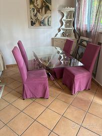 4 sedie con rivestimento