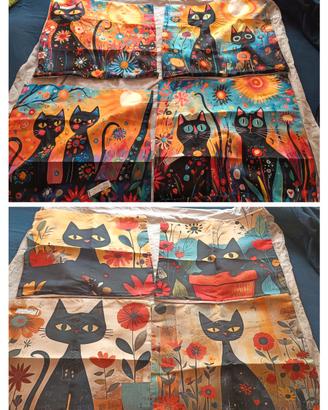 2 set da 4 federe 50x50cm raffiguranti gatti
