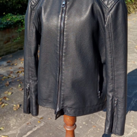 Giubbotto uomo biker ecopelle nera nuovo taglia XL