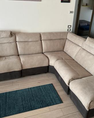 Divano angolare Samoa , 2 relax elettrici + pouf