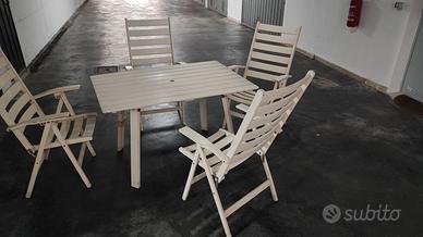 Tavolo e sedie da esterno