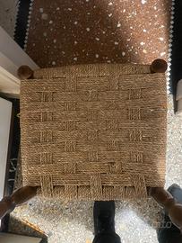 Set di sedie in legno e paglia