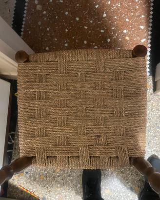 Set di sedie in legno e paglia