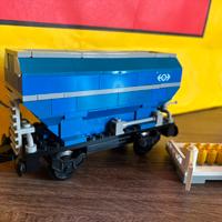 Lego trains 4536 Blue hopper car vagone merci