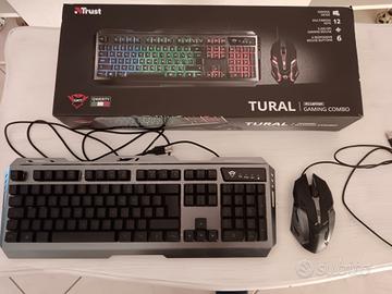 tastiera trust + mouse gxt + scatola originale