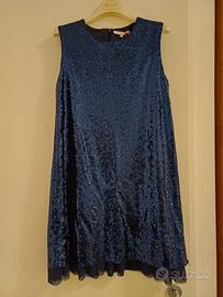 Abito ragazza pailletes blu tg 14 anni Nuovo