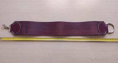 Coramella in cuoio e tela per rasoio a mano libera