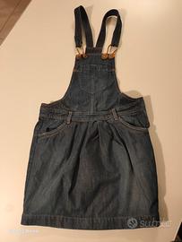 gonna jeans con pettorina 