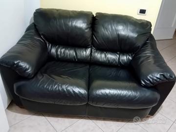 Divano due posti in vera pelle