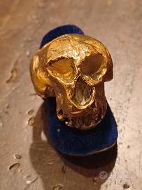 Anello vintage in bronzo giallo Teschio 