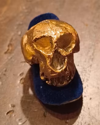 Anello vintage in bronzo giallo Teschio 