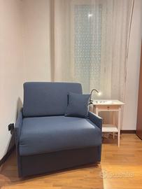 Poltrona letto singolo blu avio