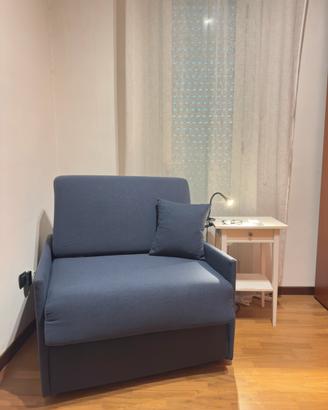 Poltrona letto singolo blu avio