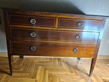 Cassettiera in mogano 2 cassetti grandi 2 piccoli