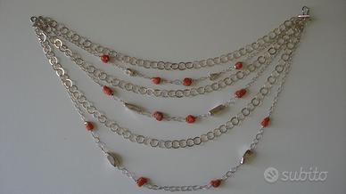collana corallo e argento lavorazione artigianale 