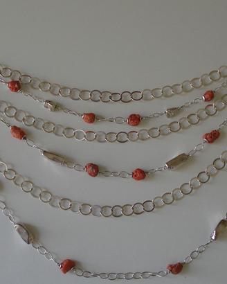 collana corallo e argento lavorazione artigianale 