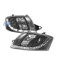 FARI AUDI TT 98-05 LUCE DIURNA LED REALE FONDO NER