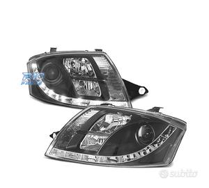 FARI AUDI TT 98-05 LUCE DIURNA LED REALE FONDO NER