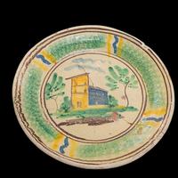 Piatto ceramica di Caltagirone Iudici vintage.