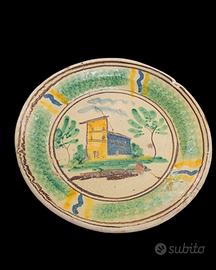 Piatto ceramica di Caltagirone Iudici vintage.