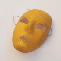 Maschera dorata volto oro neutro plastica tessuto