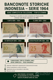 BANCONOTE INDONESIA 1964 – SERIE COMPLETA