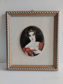 Quadro Ritratto antico di porcellana 