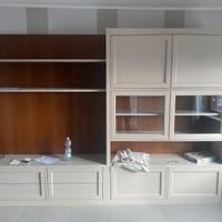 Mobile elegante soggiorno bianco effetto legno