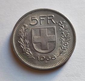 1968 Svizzera Moneta 5 Franchi 