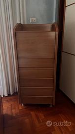 Settimino in ciliegio con ribaltina e 5 cassetti