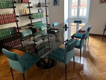 Tavolo Porada in cristallo rettangolare