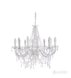 Lampadario chic pampilles con gocce, lampade led