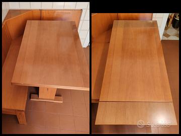 Panca in legno + tavolo allungabile trattabile