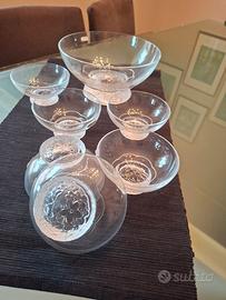 Ciotola e coppette in cristallo al piombo