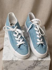 Sneakers denim azzurre donna