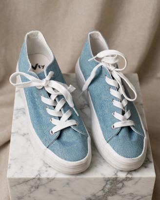 Sneakers denim azzurre donna