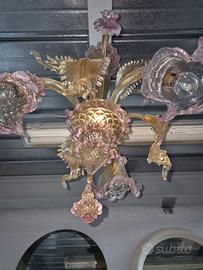 lampadario veneziano in vetro di Murano