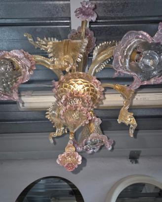 lampadario veneziano in vetro di Murano