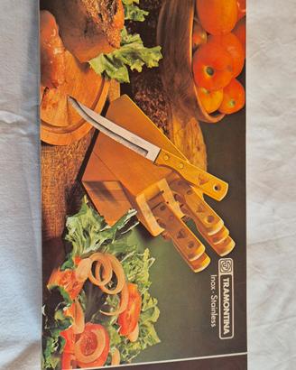 ceppo con 6 coltelli inox per carne