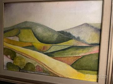 Paesaggio Collinare Moderno con Cornice argentata
