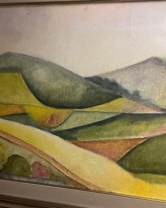 Paesaggio Collinare Moderno con Cornice argentata