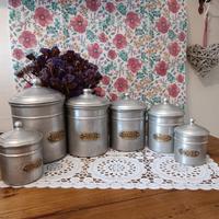 6 Barattoli porta spezie Francesi in alluminio