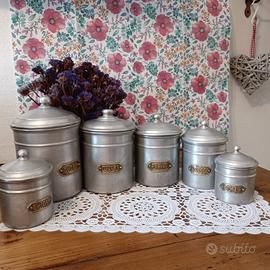 6 Barattoli porta spezie Francesi in alluminio