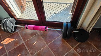 Set Bilanciere con Pesi – 60kg, Barra Dritta 164cm