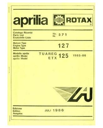 Catalogo ricambi motore Aprilia ETX Rotax 127
