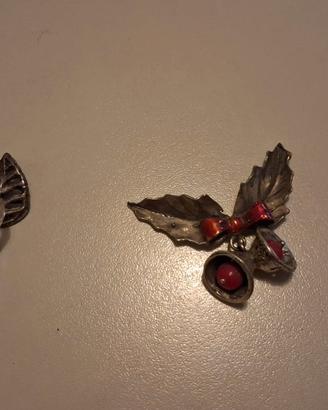 Soprammobili vintage fiore e agrifoglio