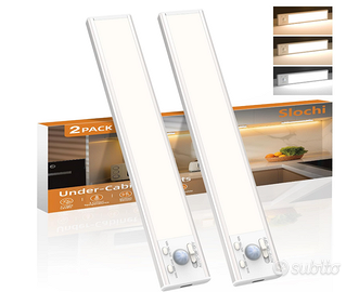 Set 2 Luci LED Armadio Sensore Movimento Dimmerabi
