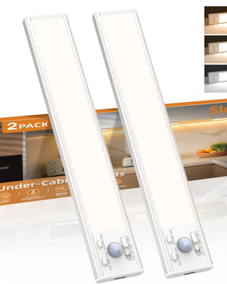 Set 2 Luci LED Armadio Sensore Movimento Dimmerabi