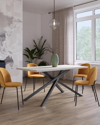 Tavolo da pranzo 160x80 cm effetto rovere bianco